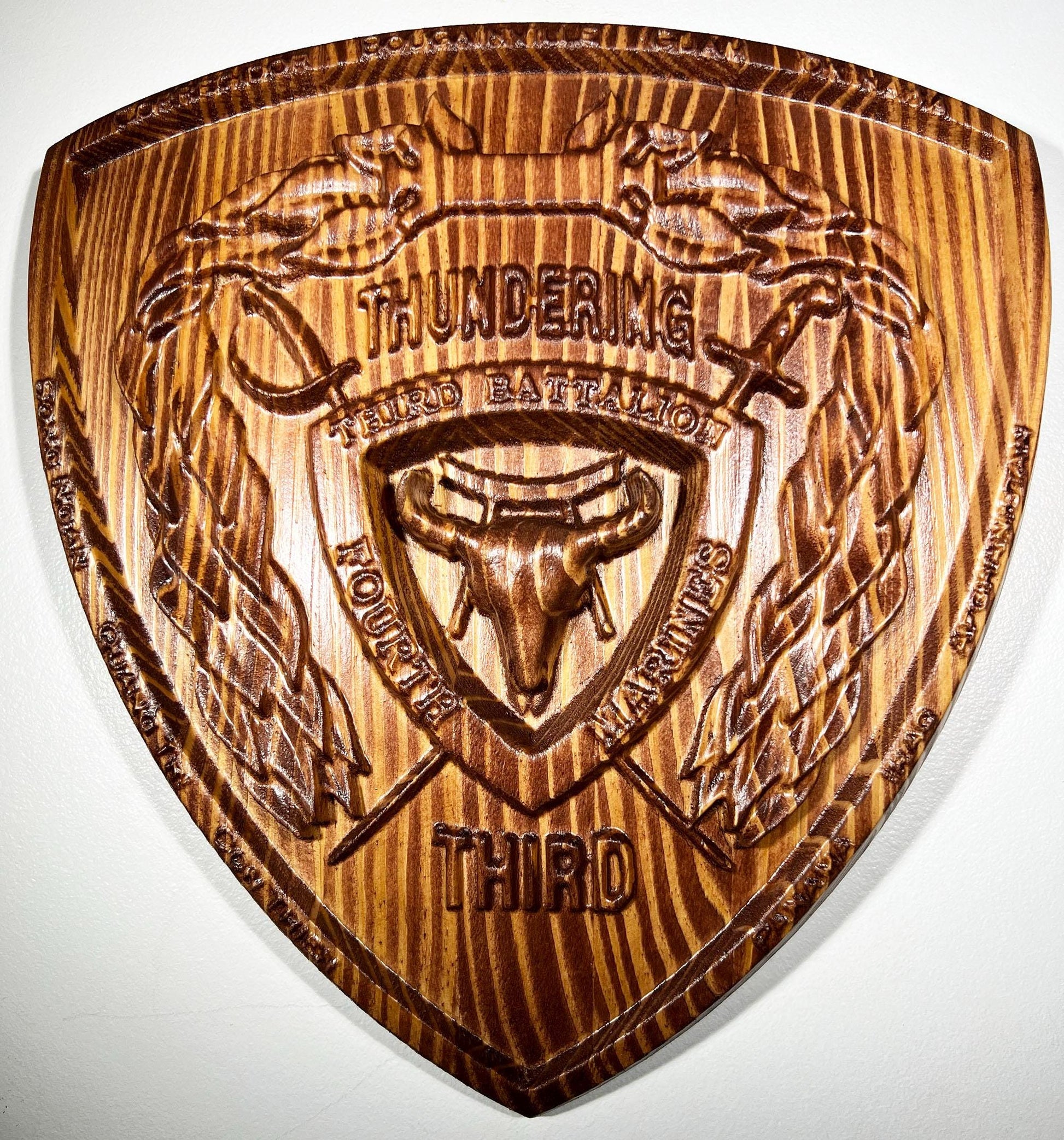 USMC 3rd Battalion 4th Marine 12' Military Unit Plaque
