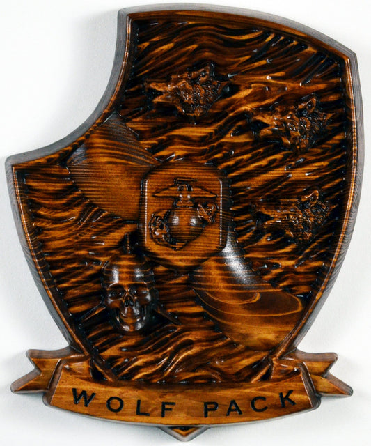 3rd Light Armored Reconnaissance Battalion, USMC 3d wood carving, military plaque