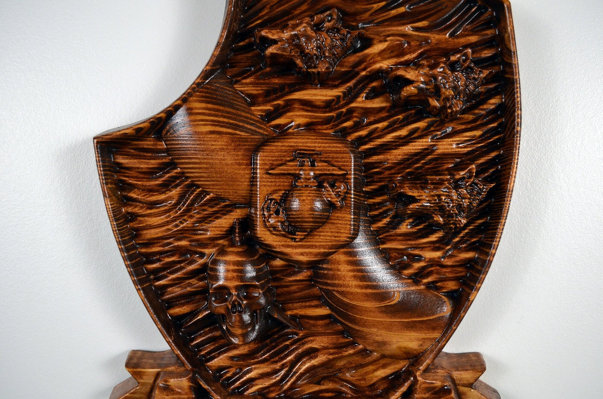 3rd Light Armored Reconnaissance Battalion, USMC 3d wood carving, military plaque