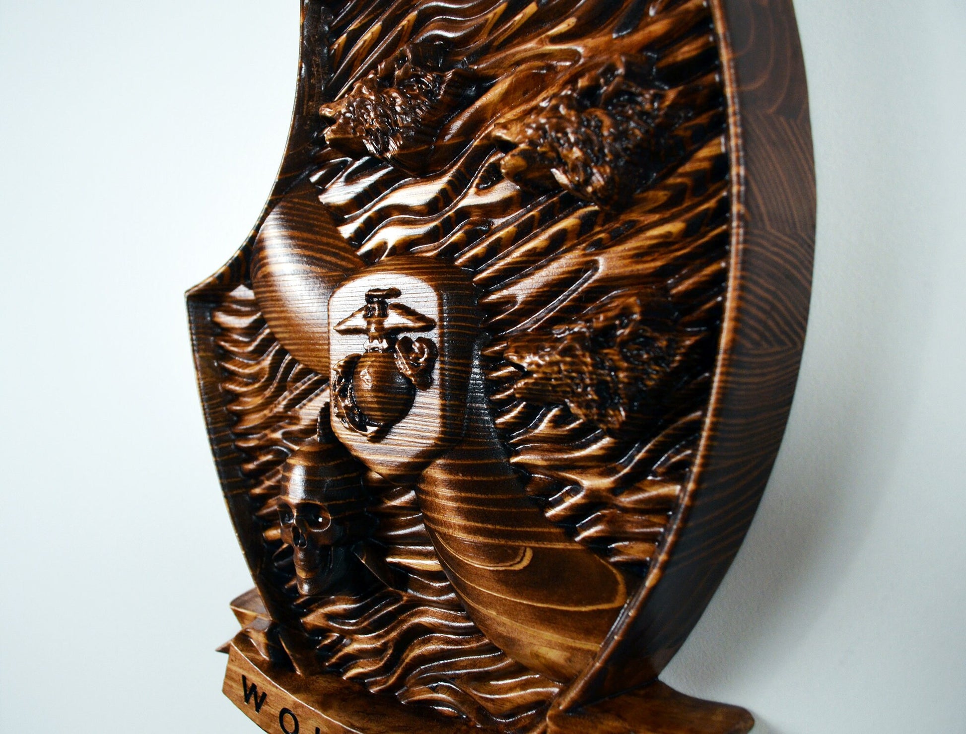 3rd Light Armored Reconnaissance Battalion, USMC 3d wood carving, military plaque