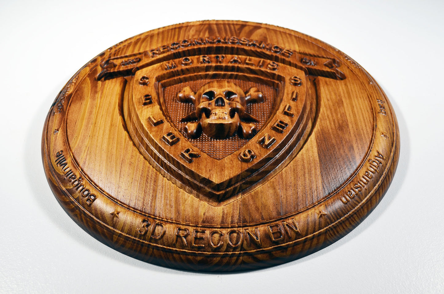 USMC 3rd Reconnaissance Battalion, Marine Corps Special Forces, stained 3d wood carving, military plaque - Carved Effects