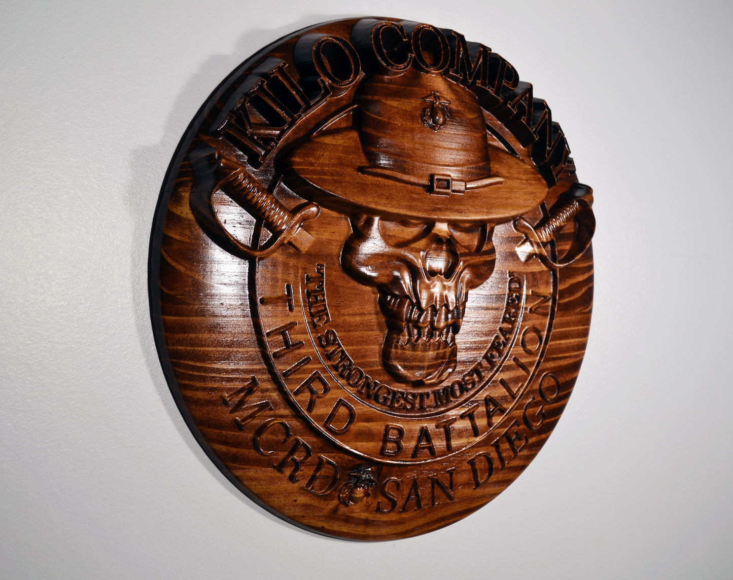 USMC 3rd Recruit Training Battalion Kilo Co, USMC, 3d wood CNC, military plaque - Carved Effects