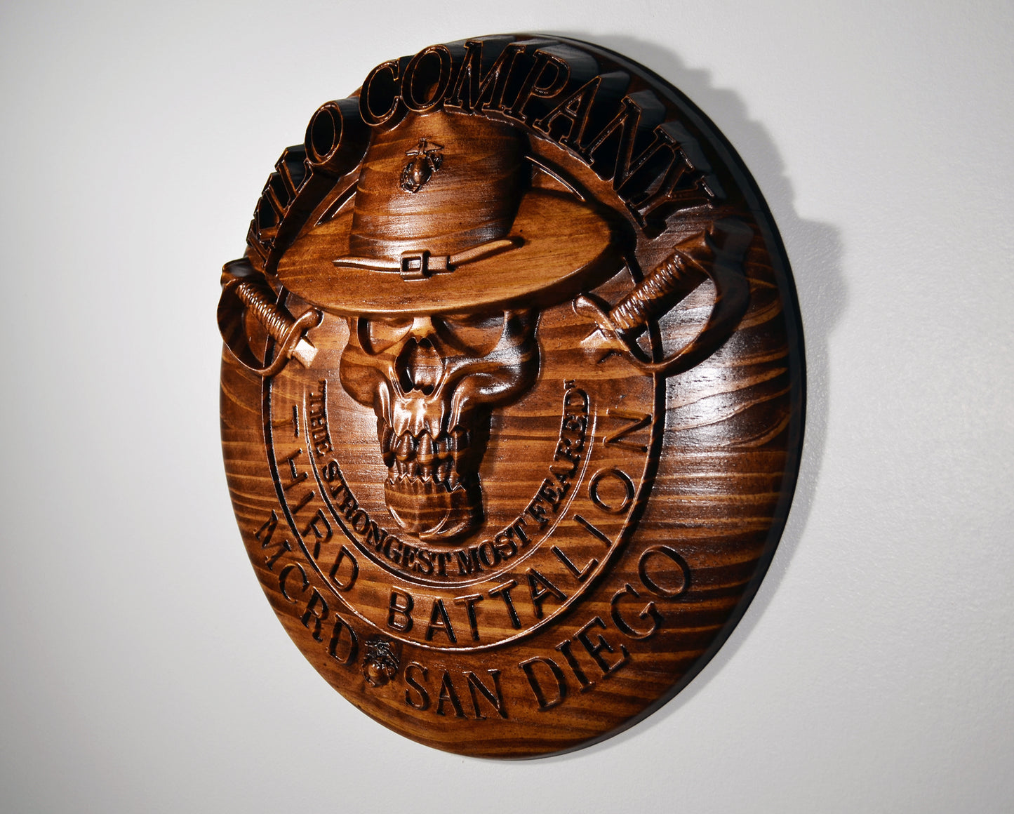 USMC 3rd Recruit Training Battalion Kilo Co, USMC, 3d wood CNC, military plaque - Carved Effects