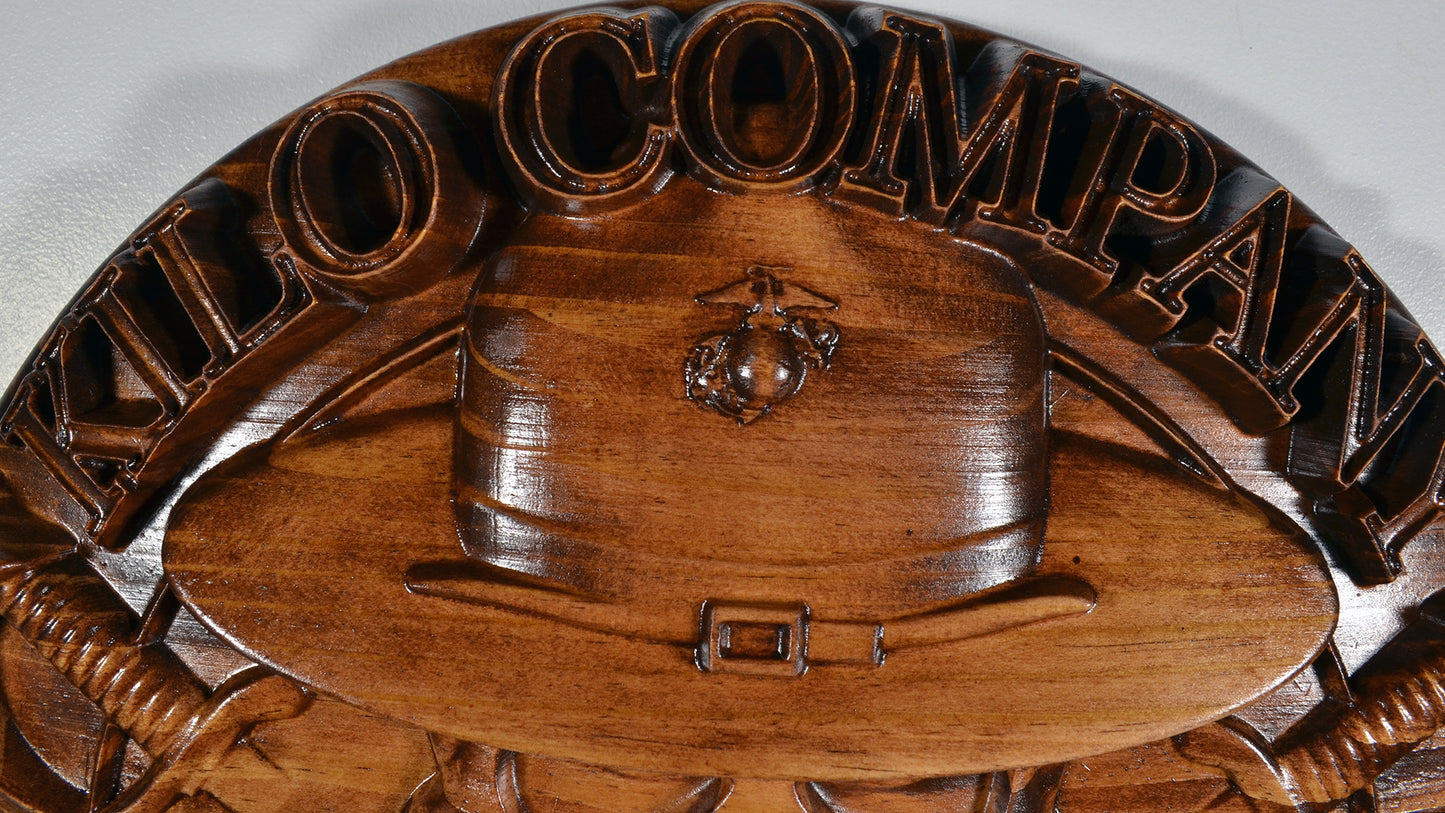 USMC 3rd Recruit Training Battalion Kilo Co, USMC, 3d wood CNC, military plaque - Carved Effects