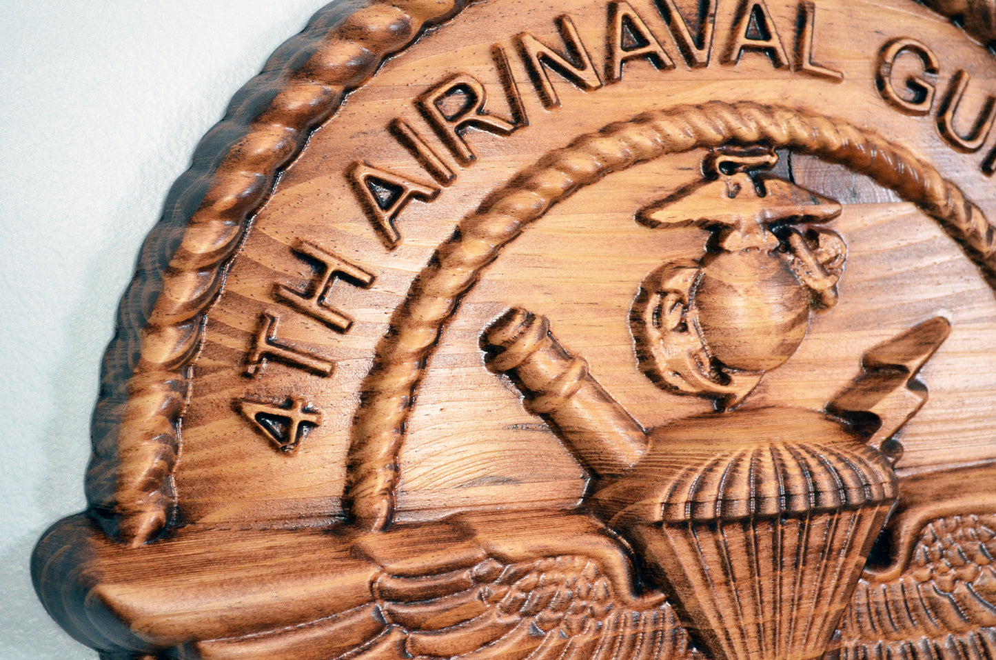 USMC 4th Anglico, Unit Emblem, US Marine Corps, military plaque - Carved Effects