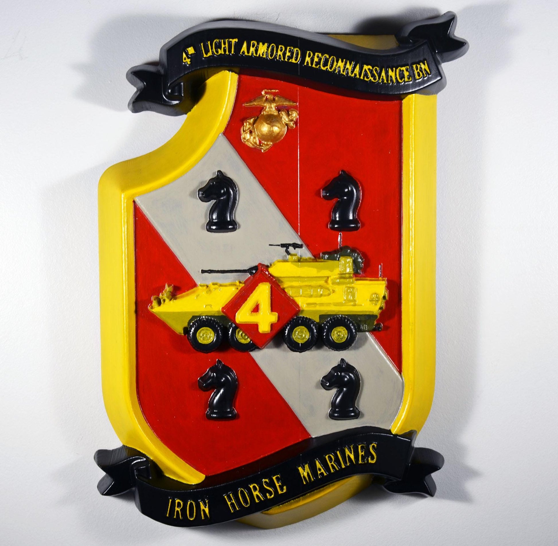 USMC 4th Light Armored Reconnaissance Battalion Painted Military Plaque