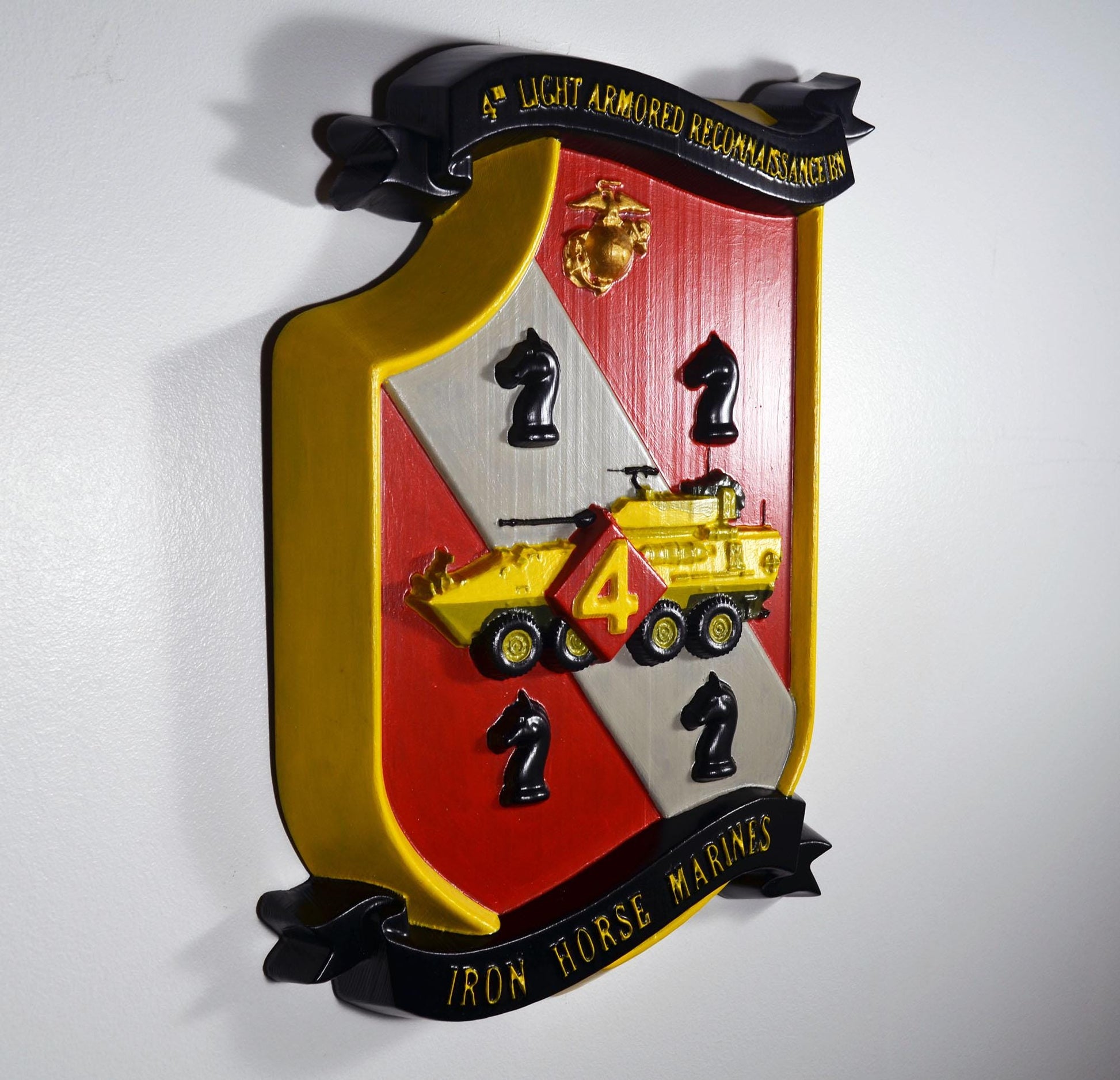 USMC 4th Light Armored Reconnaissance Battalion Painted Military Plaque