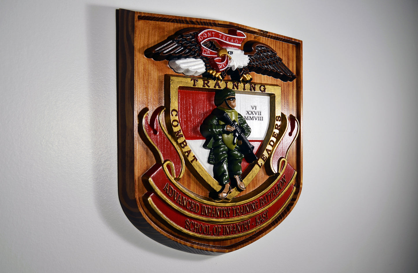 USMC Advanced Infantry Training Battalion East, painted military plaque - Carved Effects