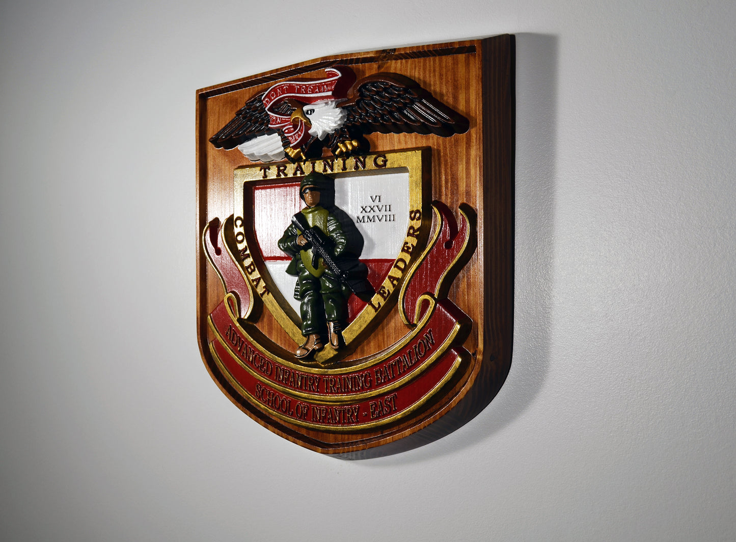 USMC Advanced Infantry Training Battalion East, painted military plaque - Carved Effects