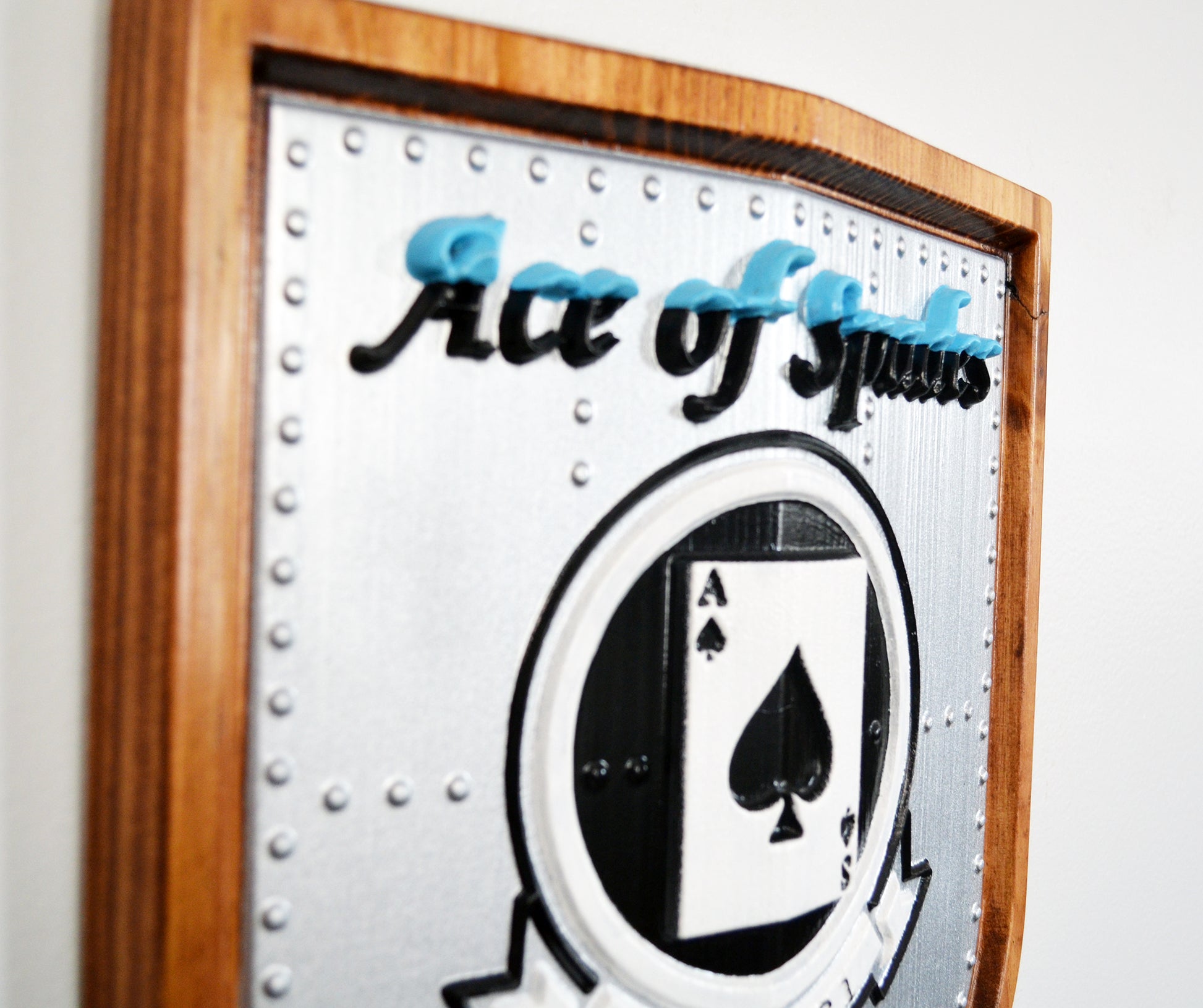 USMC Attack Squadron VMA-231, Ace of Spades, CNC 3d wood carving, painted military plaque - Carved Effects