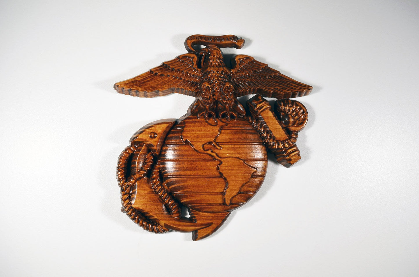 USMC Eagle Globe Anchor 12", Marine Corps, EGA, Mahogany, military plaque