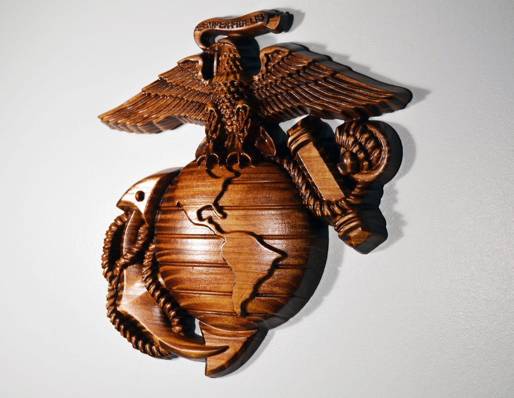 USMC Eagle Globe Anchor 12", Marine Corps, EGA, Mahogany, military plaque