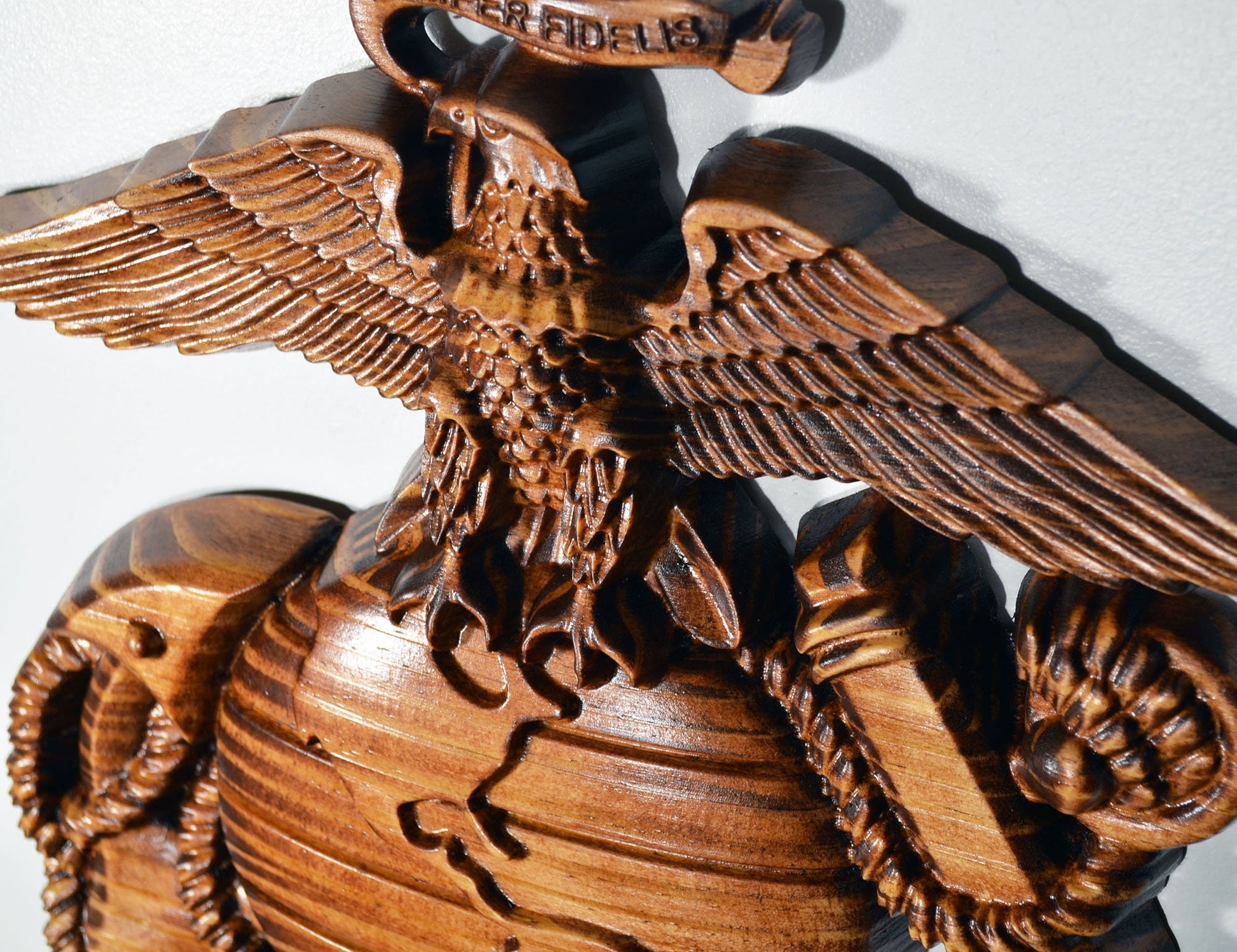 USMC Eagle Globe Anchor 12", Marine Corps, EGA, Mahogany, military plaque