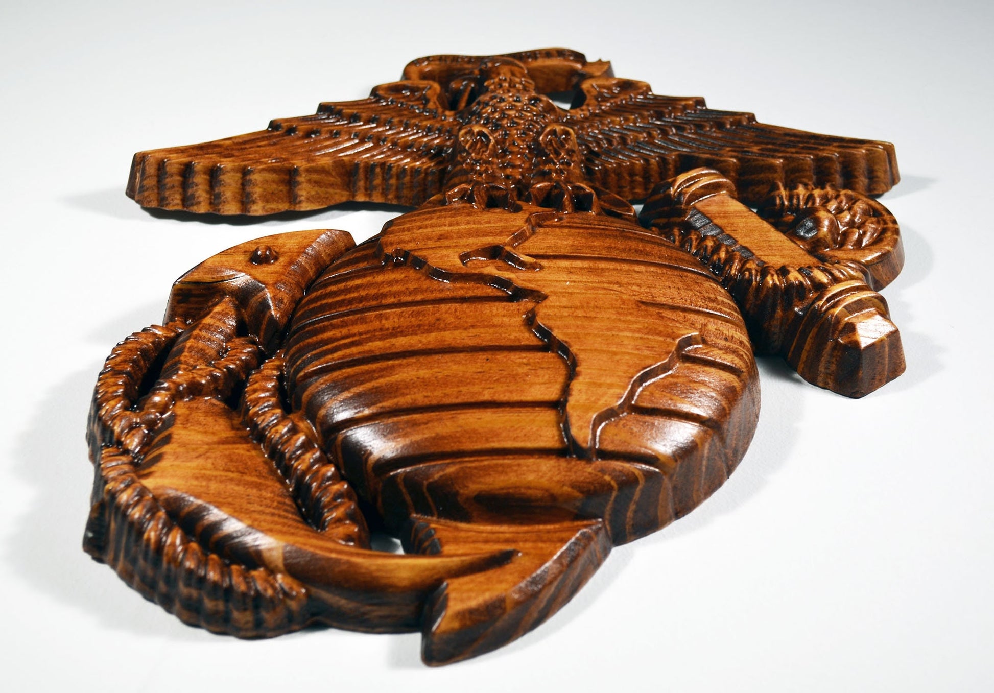 USMC Eagle Globe Anchor 12", Marine Corps, EGA, Mahogany, military plaque