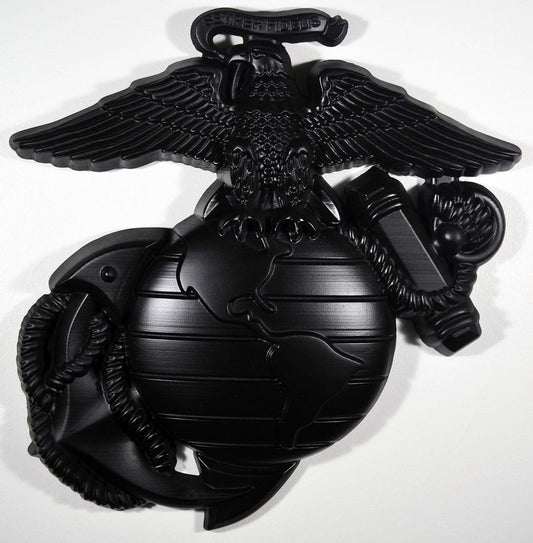 USMC Eagle Globe Anchor, Marine Corps, EGA, Matt Black Plaque