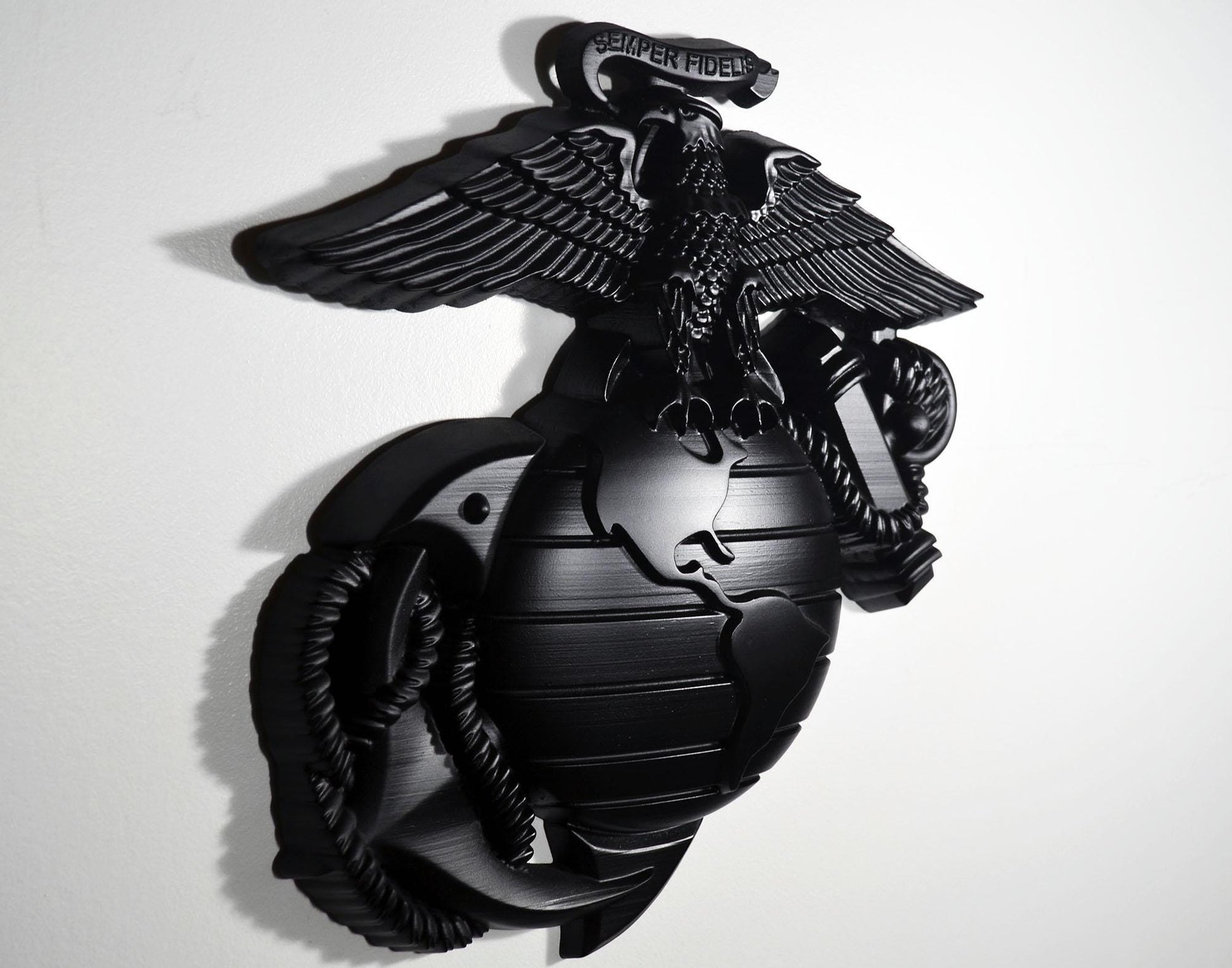 USMC Eagle Globe Anchor, Marine Corps, EGA, Matte Black Plaque