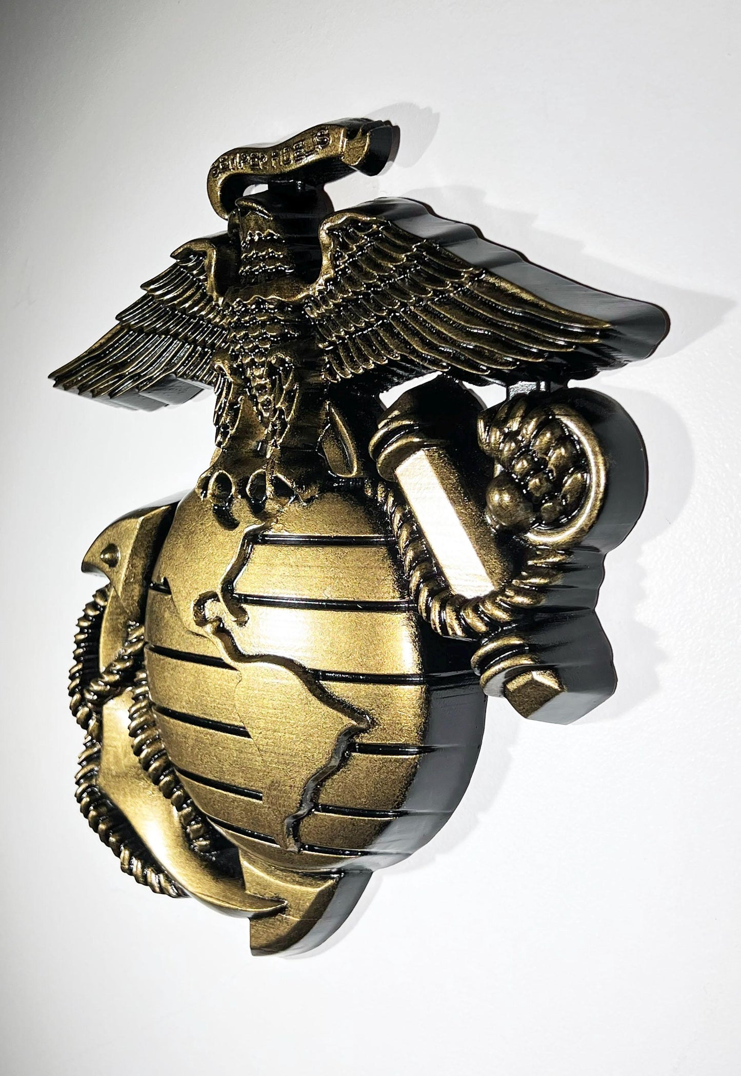 USMC Eagle Globe Anchor 12" Antique Brass Painted Unit Plaque