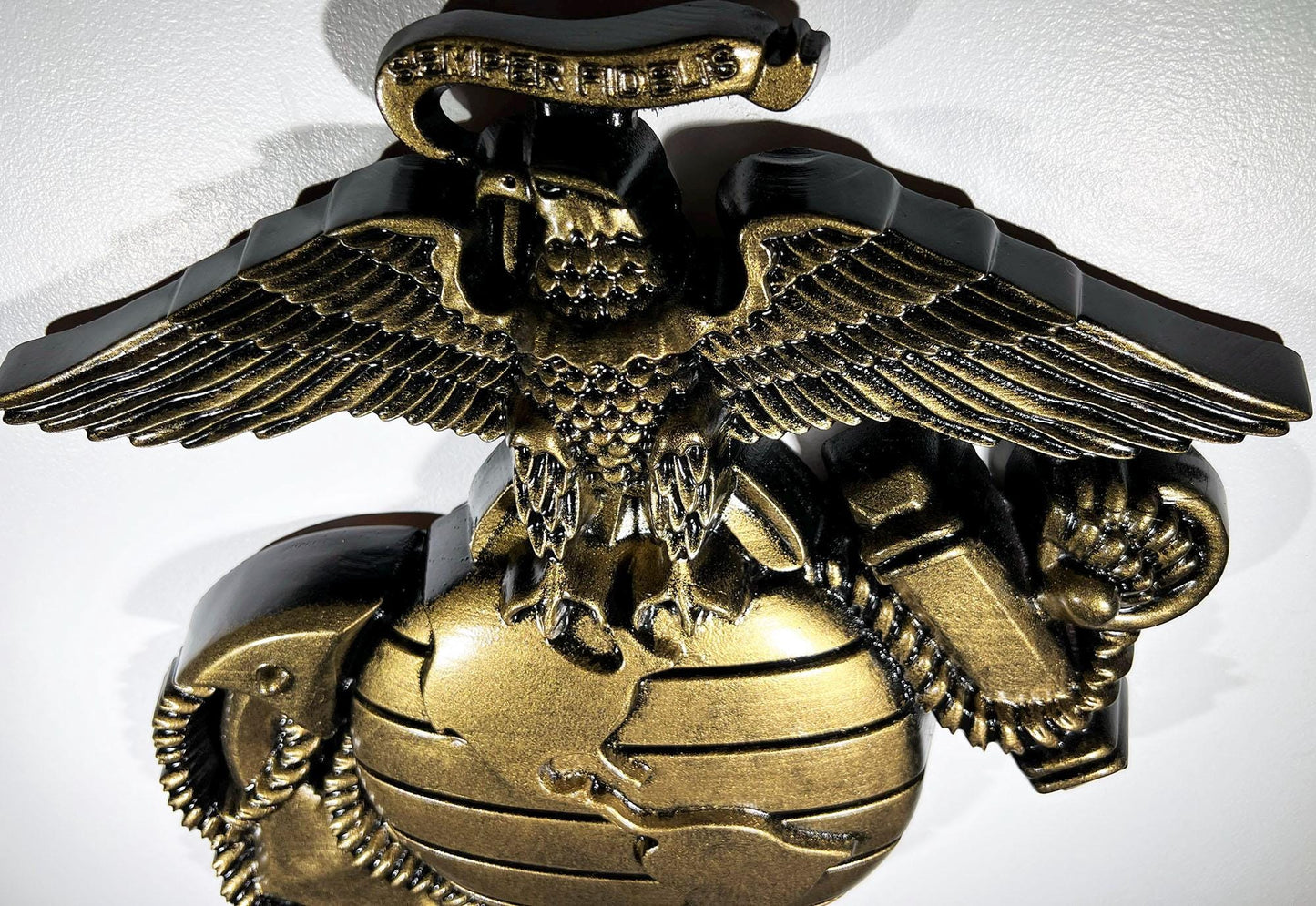 USMC Eagle Globe Anchor 12" Antique Brass Painted Unit Plaque