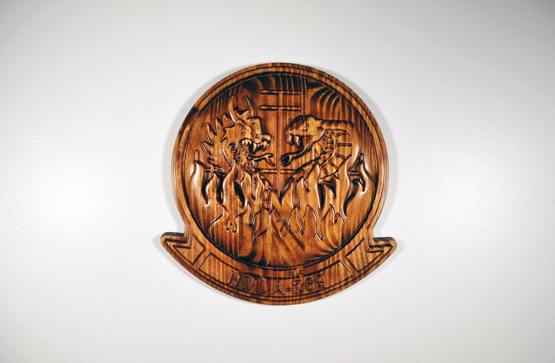 USMC HMLA-269 Marine Light Attack Helicopter Squadron 269, The Gunrunners Marine Corps, 3d wood carving military plaque 11"