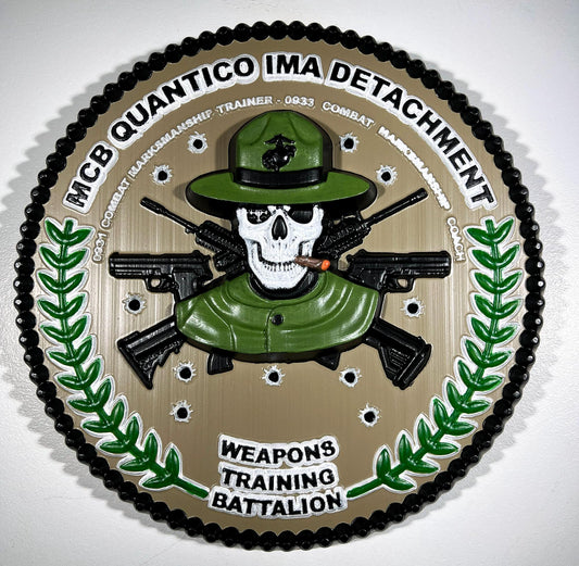 USMC MCB Quantico IMA Detachment Painted Plaque - Name Plate version
