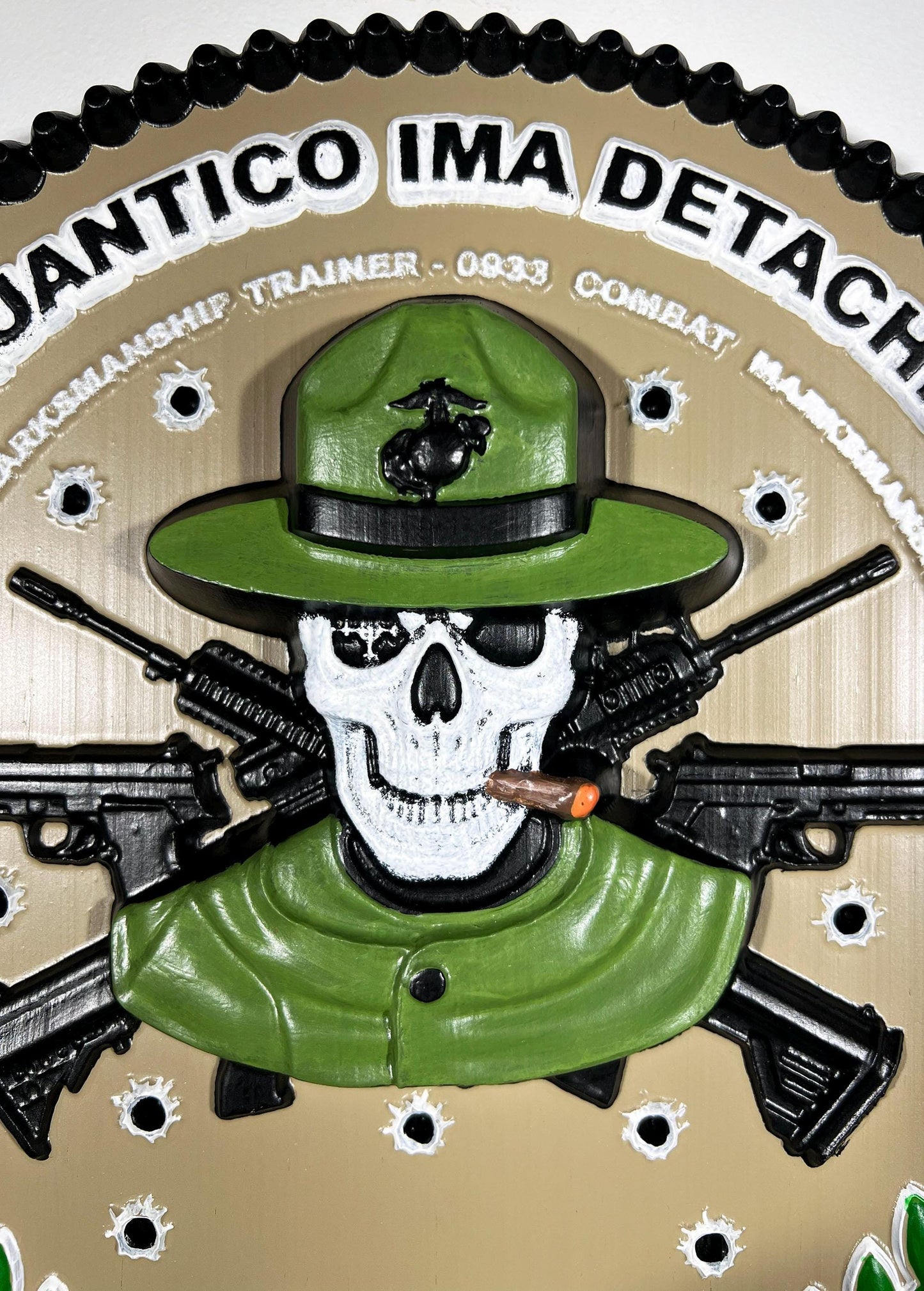 USMC MCB Quantico IMA Detachment Painted Plaque - Name Plate version
