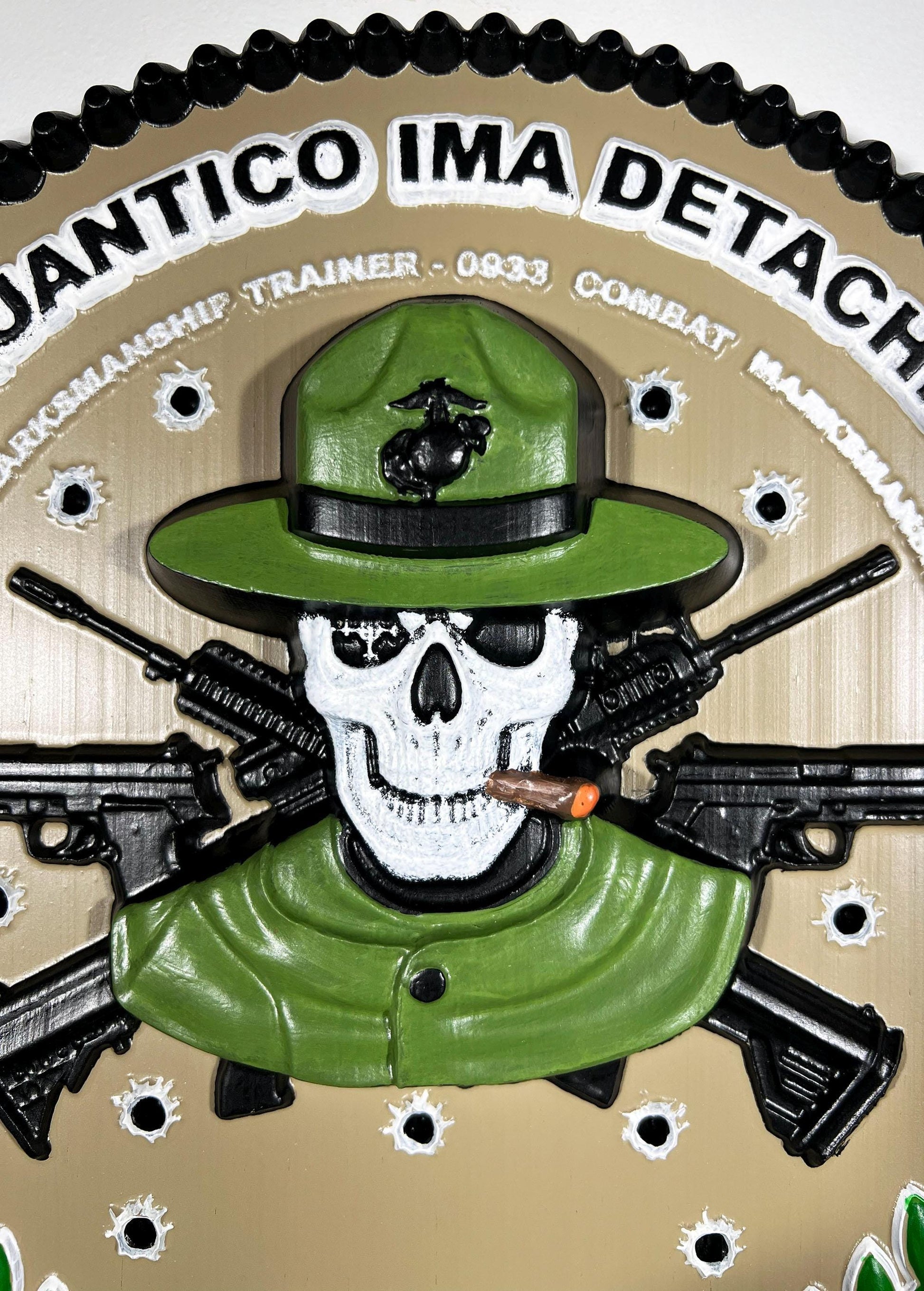 USMC MCB Quantico IMA Detachment Painted Plaque - Name Plate version