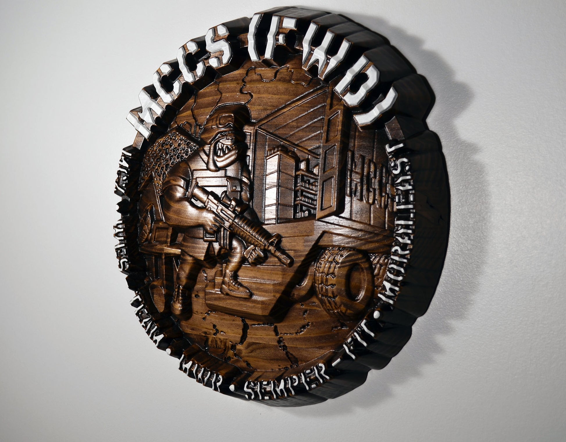 USMC MCCS Marine Corps Community Service, CNC Marine Corps military plaque - Carved Effects