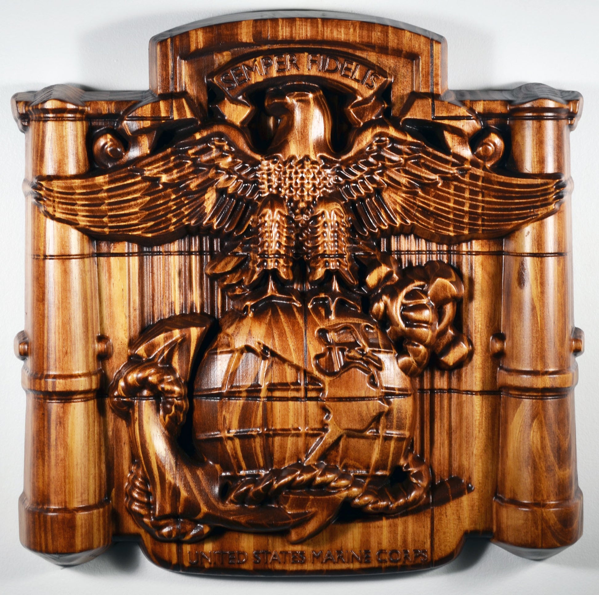 USMC MCRD Eagle Globe Anchor, Marine Corps, Military Plaque - Carved Effects