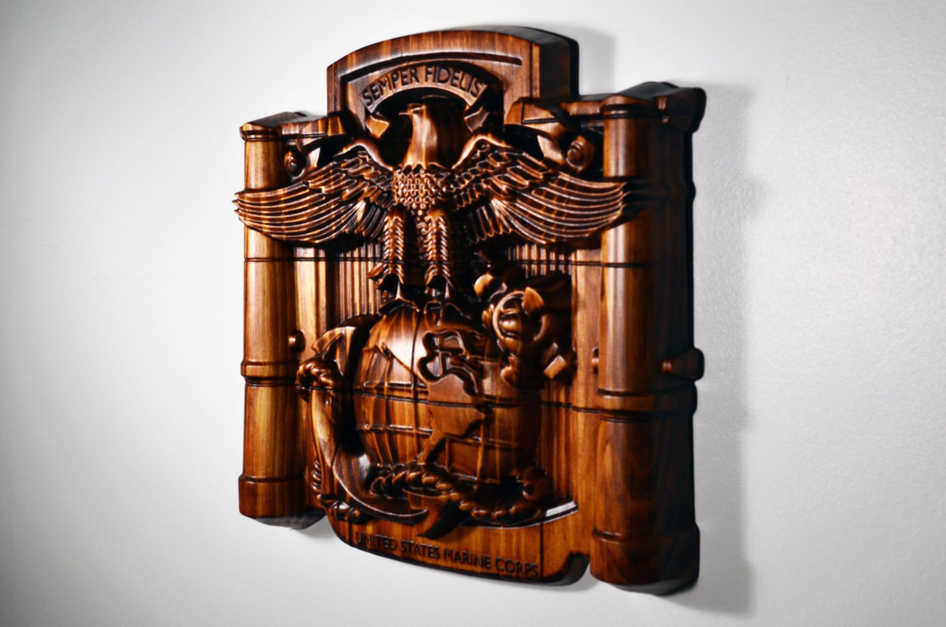USMC MCRD Eagle Globe Anchor, Marine Corps, Military Plaque - Carved Effects