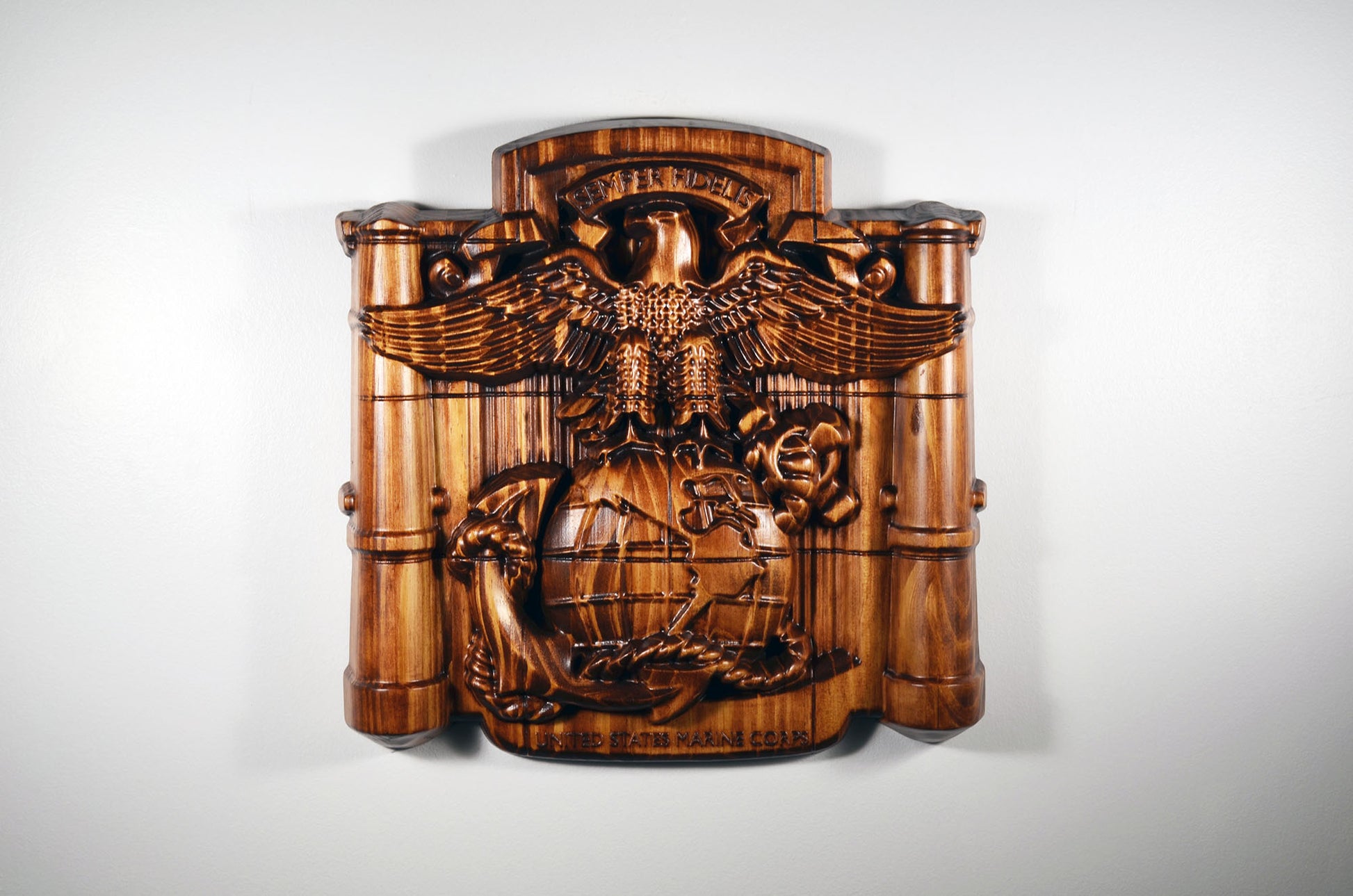 USMC MCRD Eagle Globe Anchor, Marine Corps, Military Plaque - Carved Effects