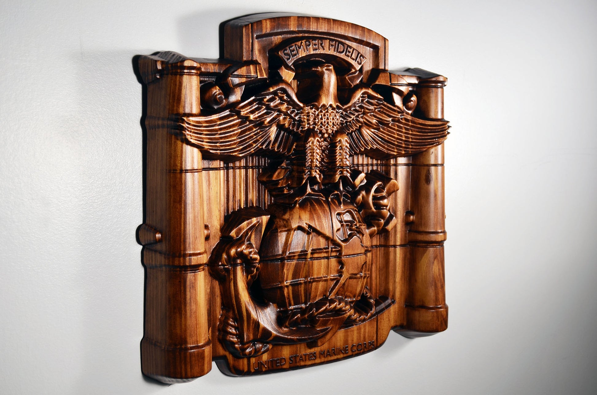 USMC MCRD Eagle Globe Anchor, Marine Corps, Military Plaque - Carved Effects