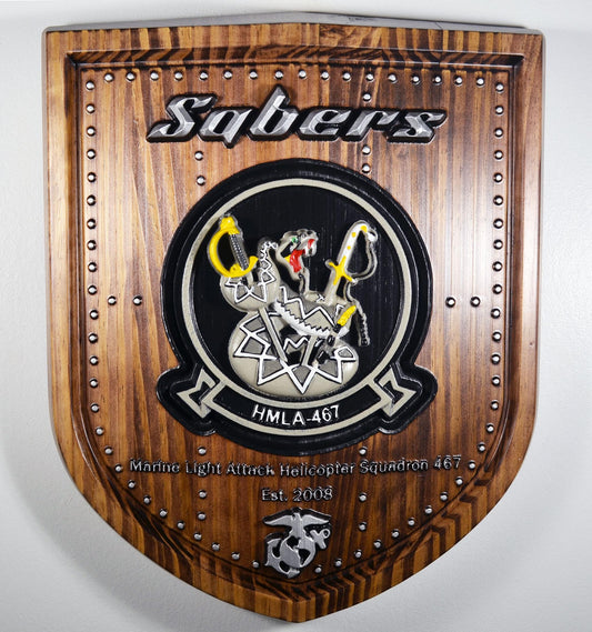 USMC Marine Light Attack Helicopter Squadron 467, Painted Unit Plaque