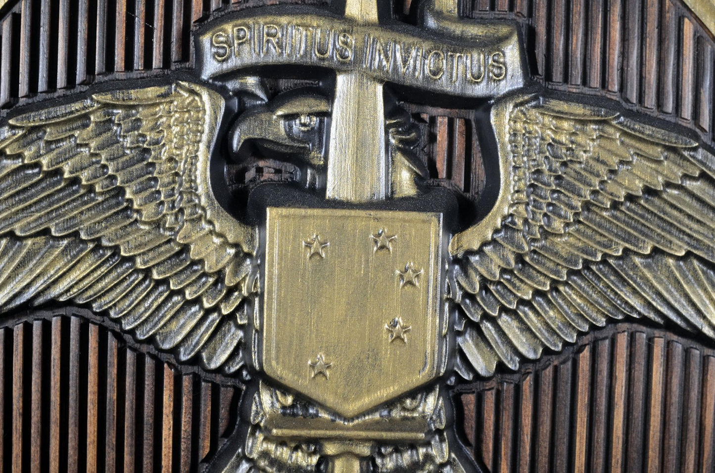 USMC Marine Raiders Badge on Shield Red Painted Military Plaque