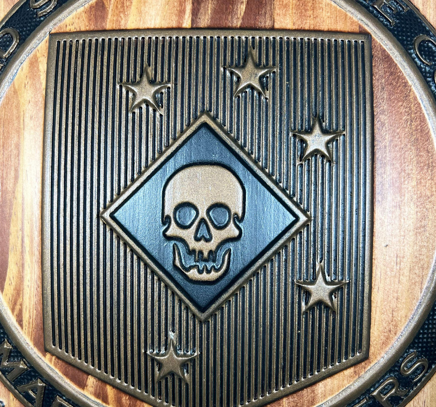 USMC Marine Raiders Bronze and Mahogany shield plaque 12"