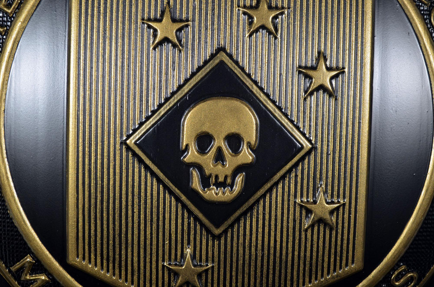 USMC Marine Raiders matte black brass shield plaque
