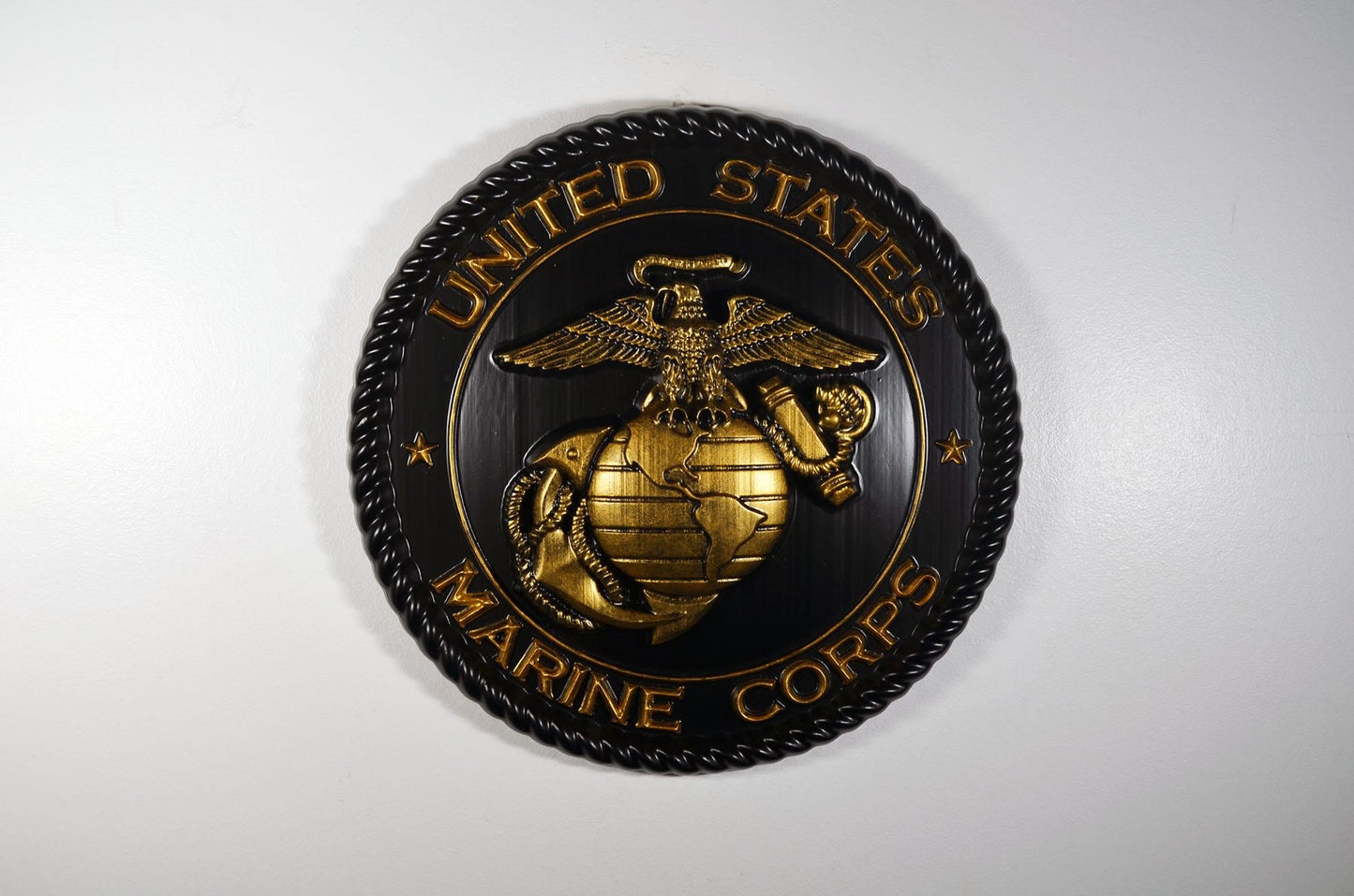 USMC Marines Logo 12"Black and Gold Painted Military Plaque