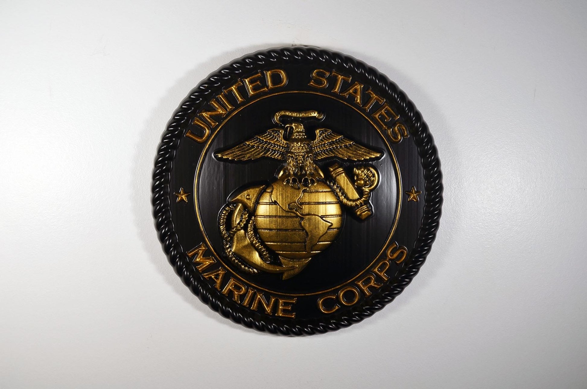 USMC Marines Logo 12"Black and Gold Painted Military Plaque