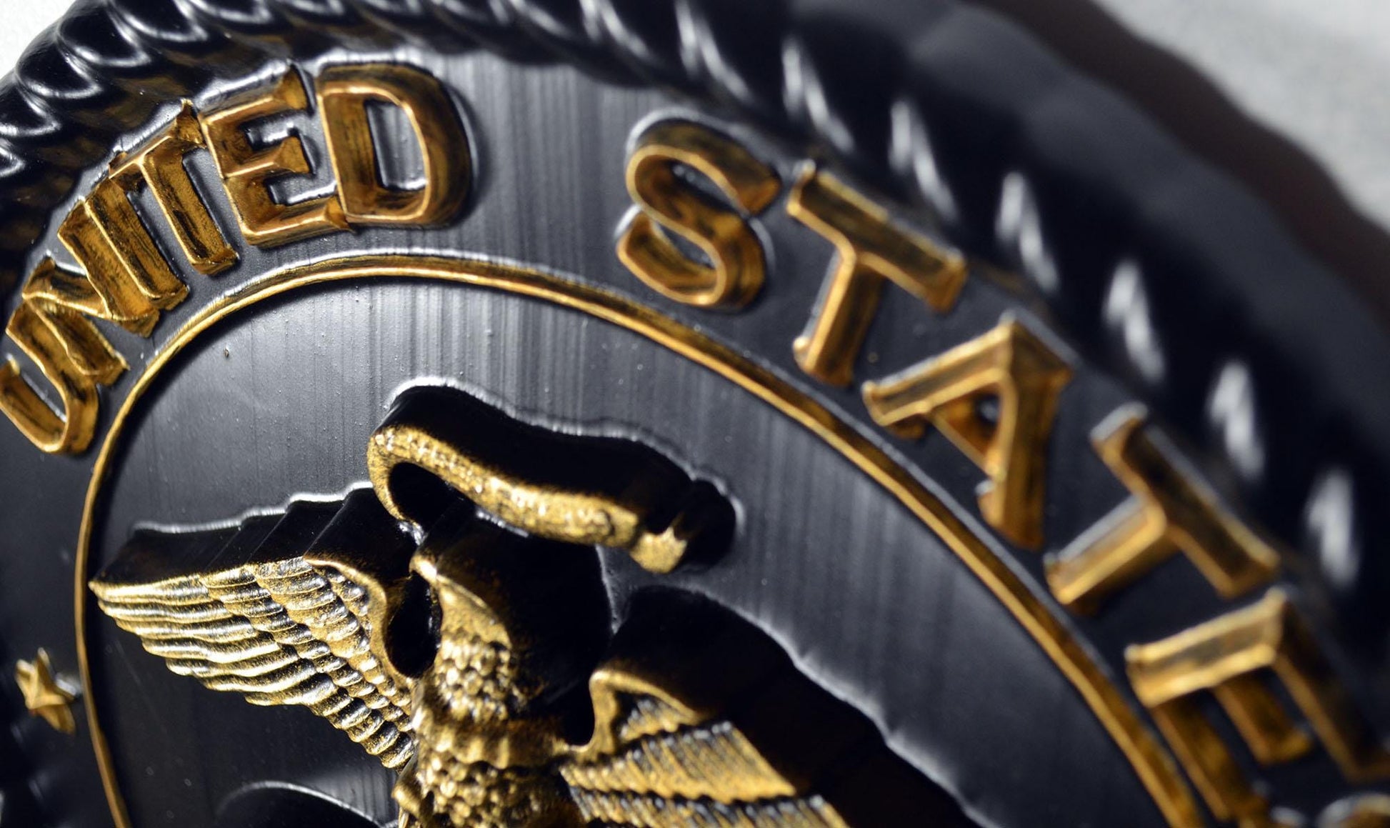 USMC Marines Logo 12"Black and Gold Painted Military Plaque