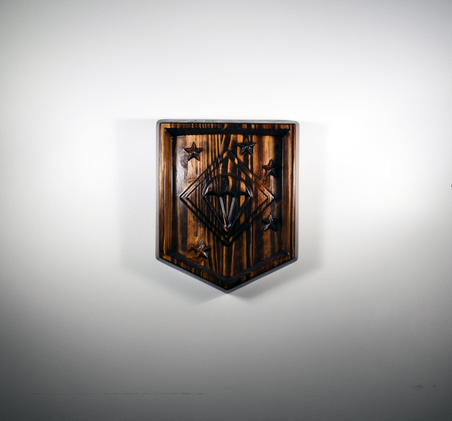 USMC Paramarines, Marine Parachute Regiment, java stained 3d wood carving, military plaque - Carved Effects