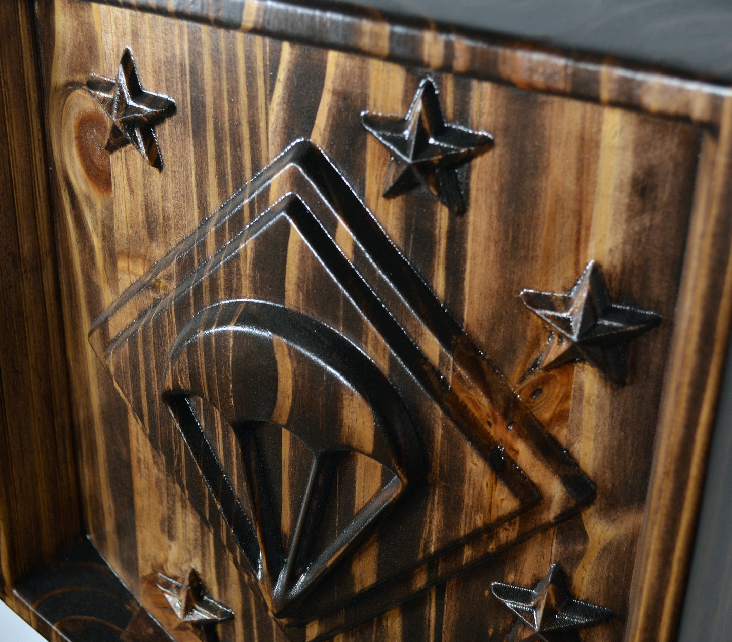 USMC Paramarines, Marine Parachute Regiment, java stained 3d wood carving, military plaque - Carved Effects