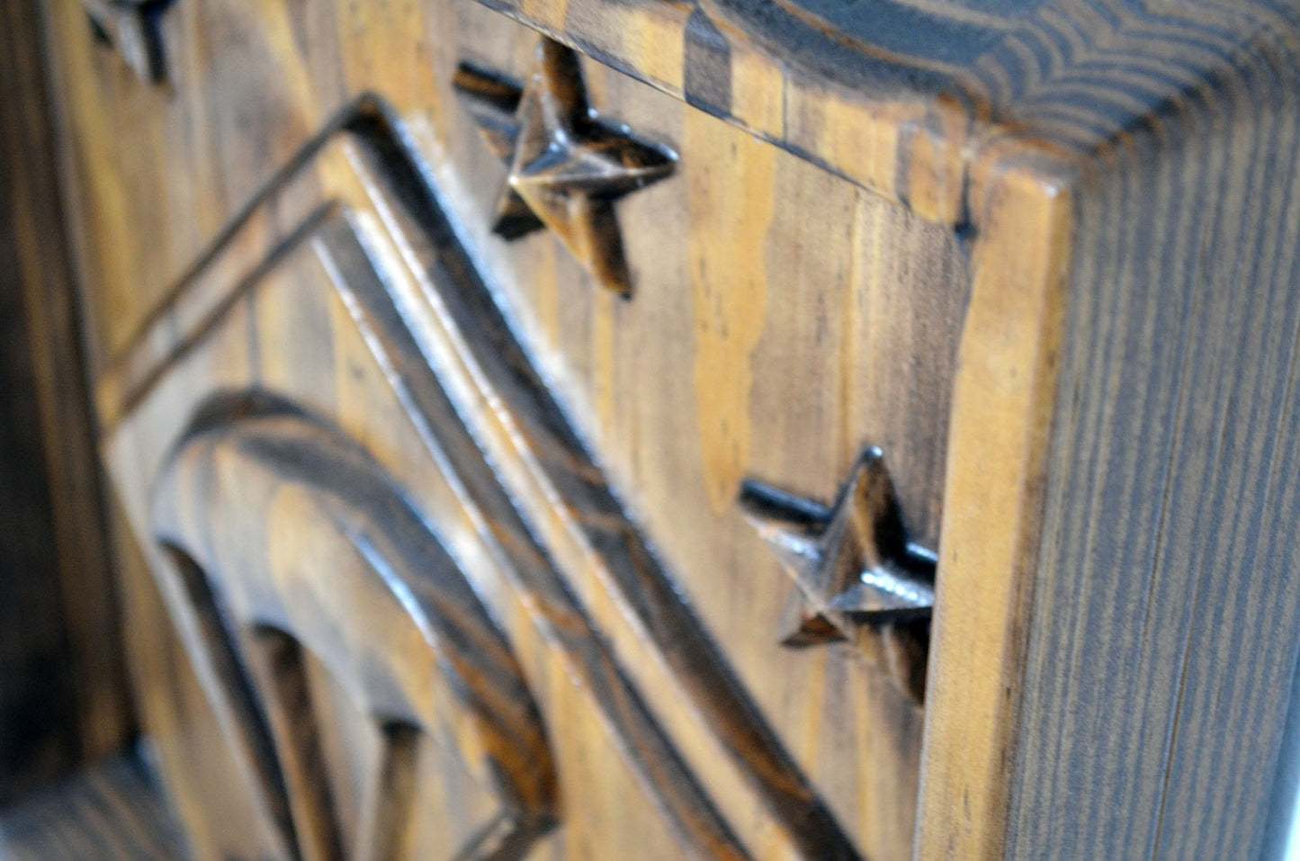 USMC Paramarines, Marine Parachute Regiment, stained 3d wood carving, military plaque - Carved Effects