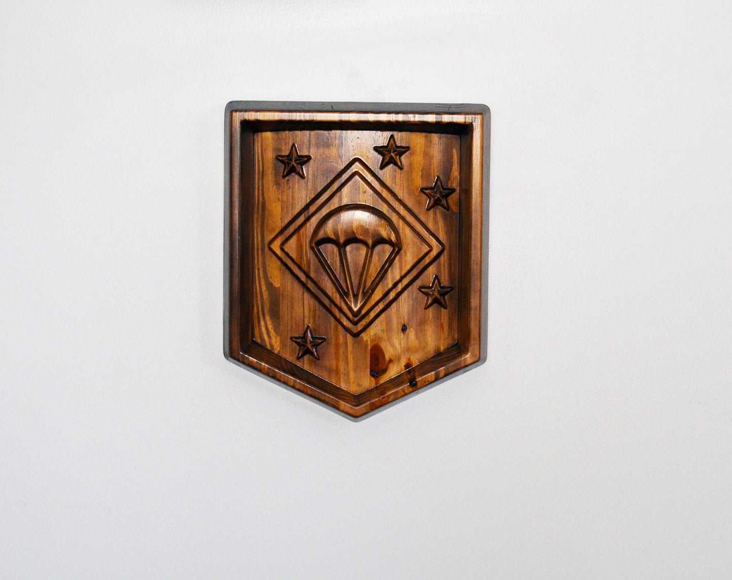 USMC Paramarines, Marine Parachute Regiment, stained 3d wood carving, military plaque - Carved Effects