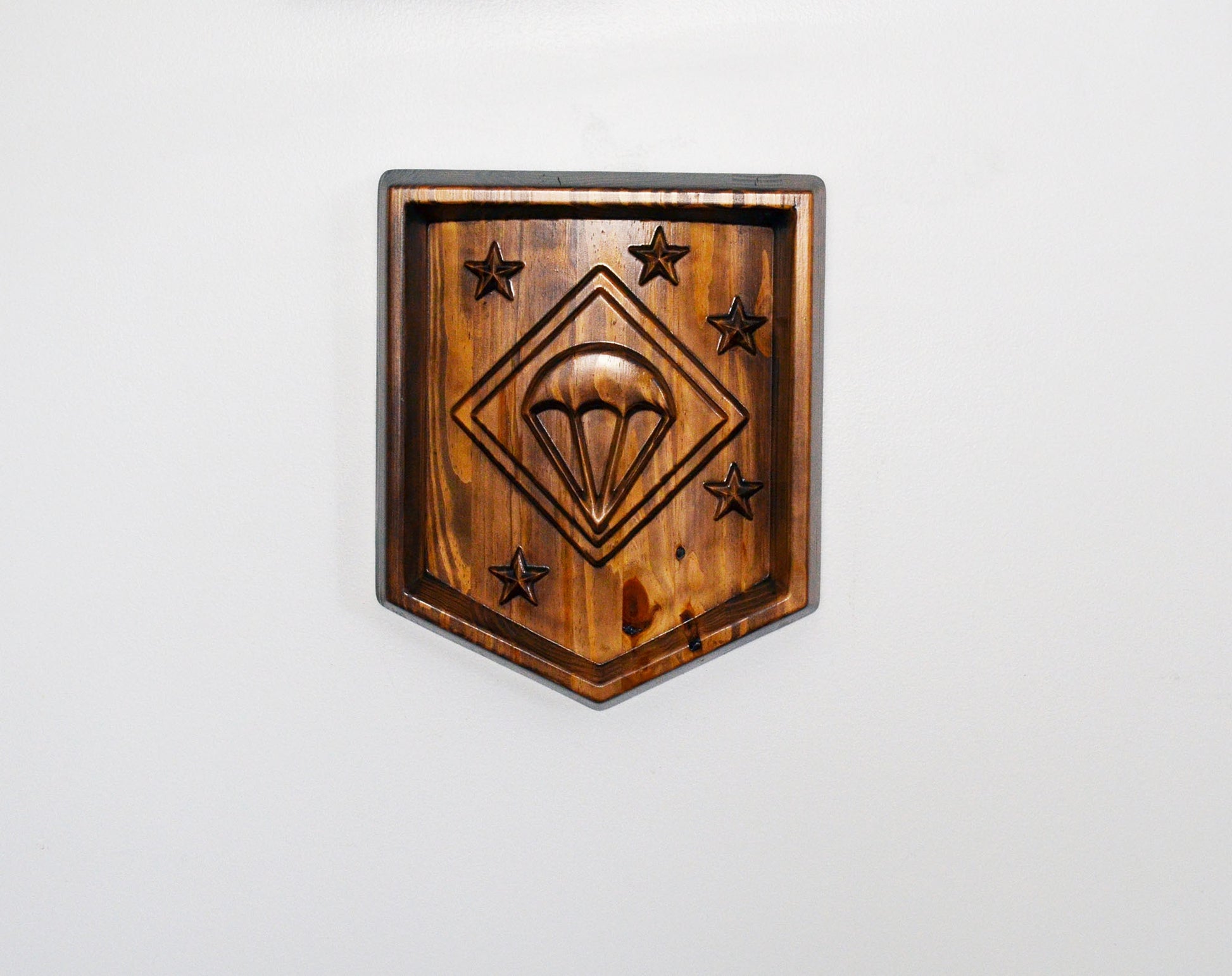 USMC Paramarines, Marine Parachute Regiment, stained 3d wood carving, military plaque - Carved Effects