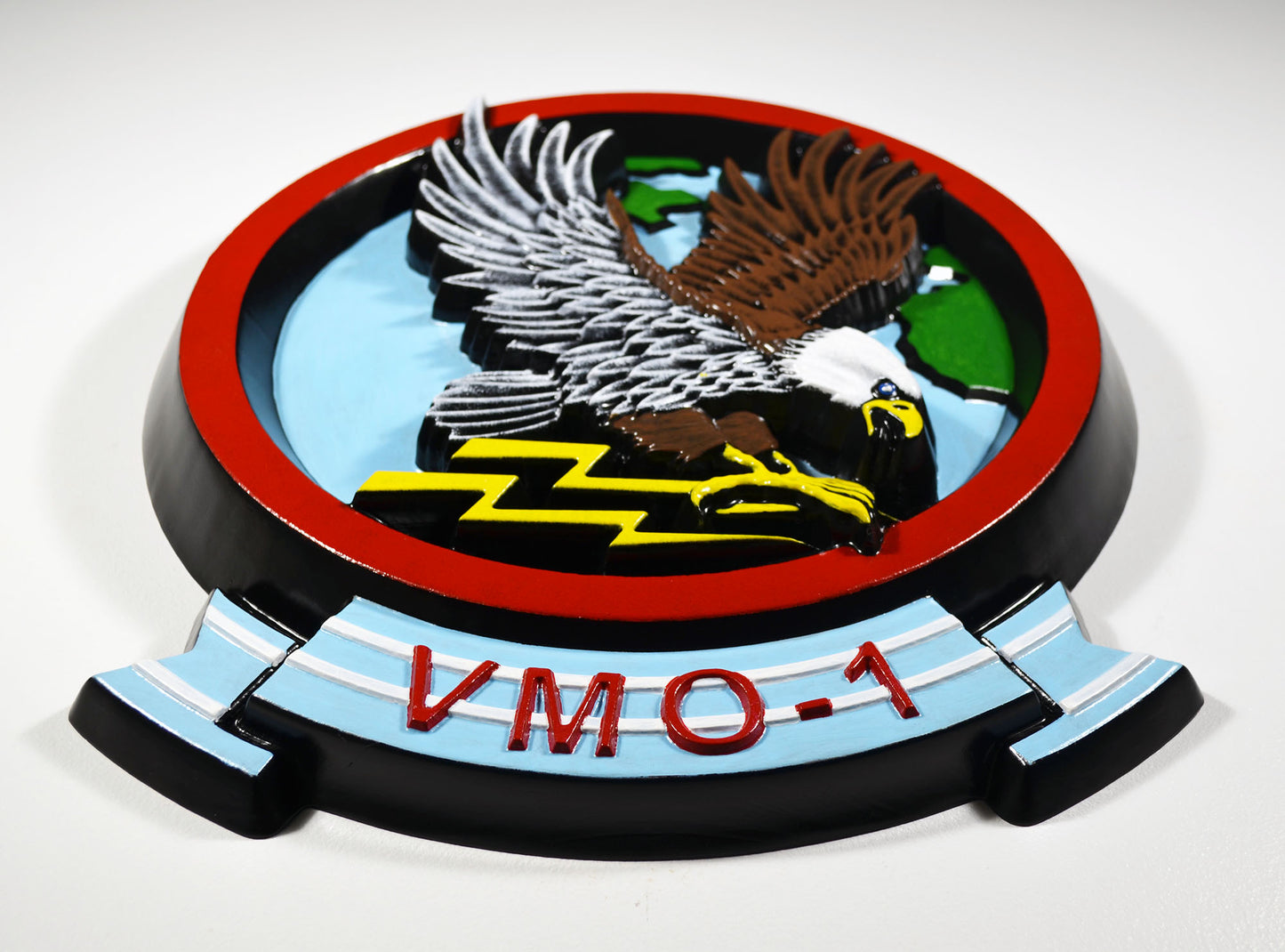 Marine Observation Squadron 1 (VMO-1), Yazoo, CNC 3d wood carving, military plaque