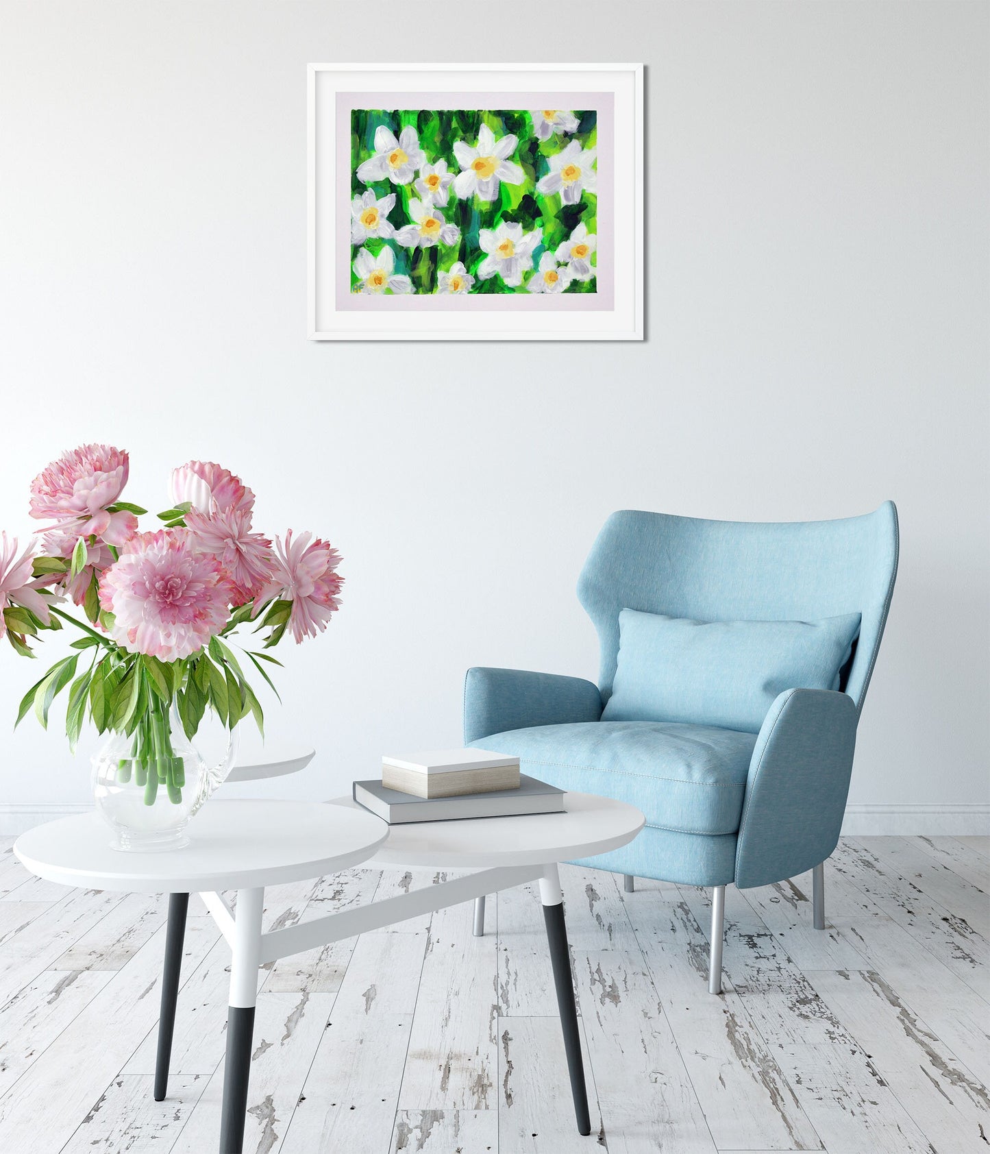 acrylic daffodil painting