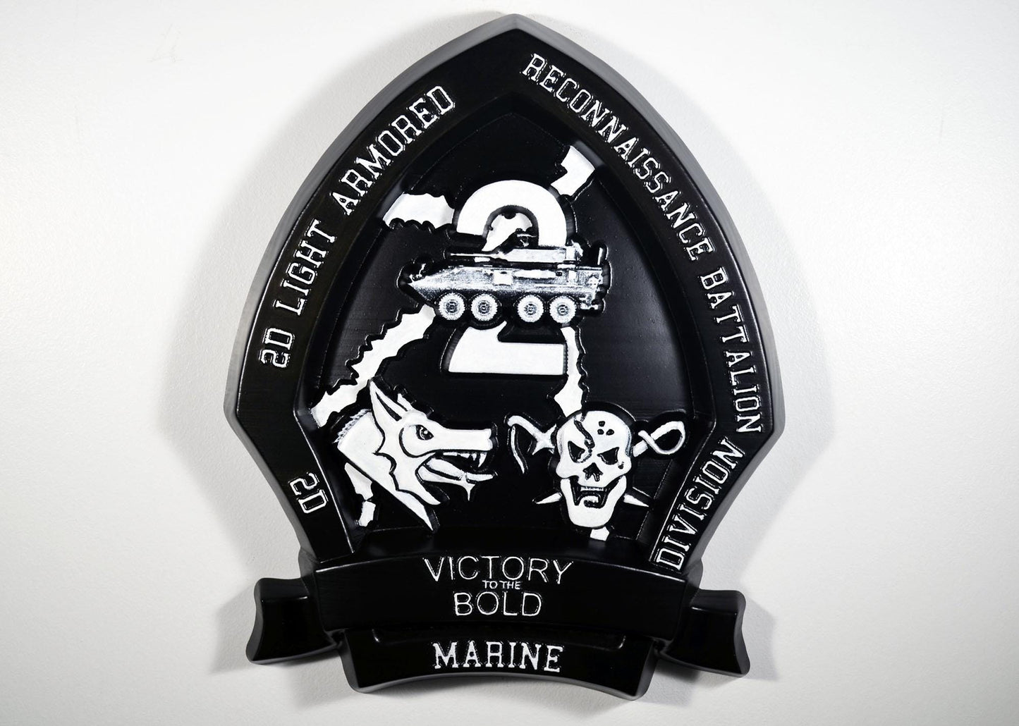 USMC 2nd Light Armored Reconnaissance Battalion Black Unit Plaque