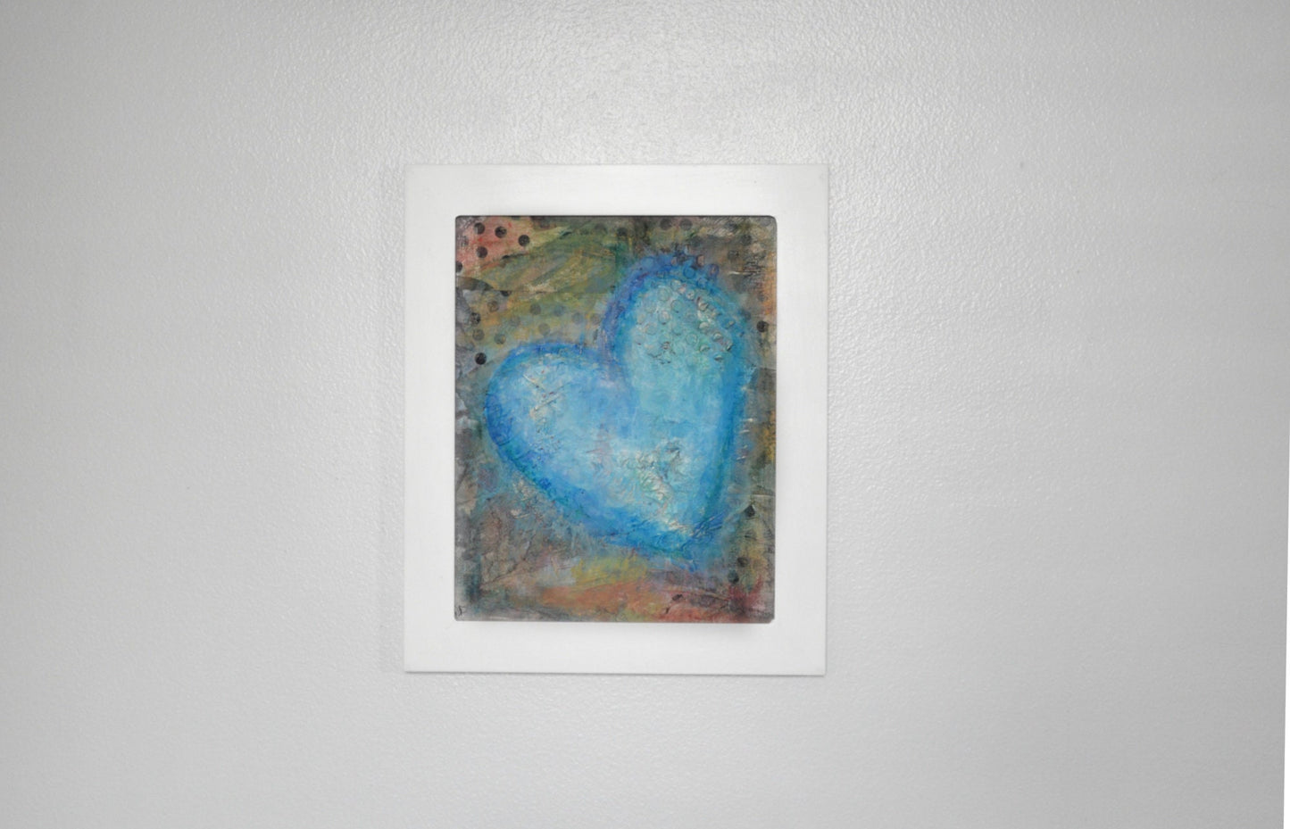 Abstract heart art hand painted mixed media abstract painting 8x10, original painting on canvas board