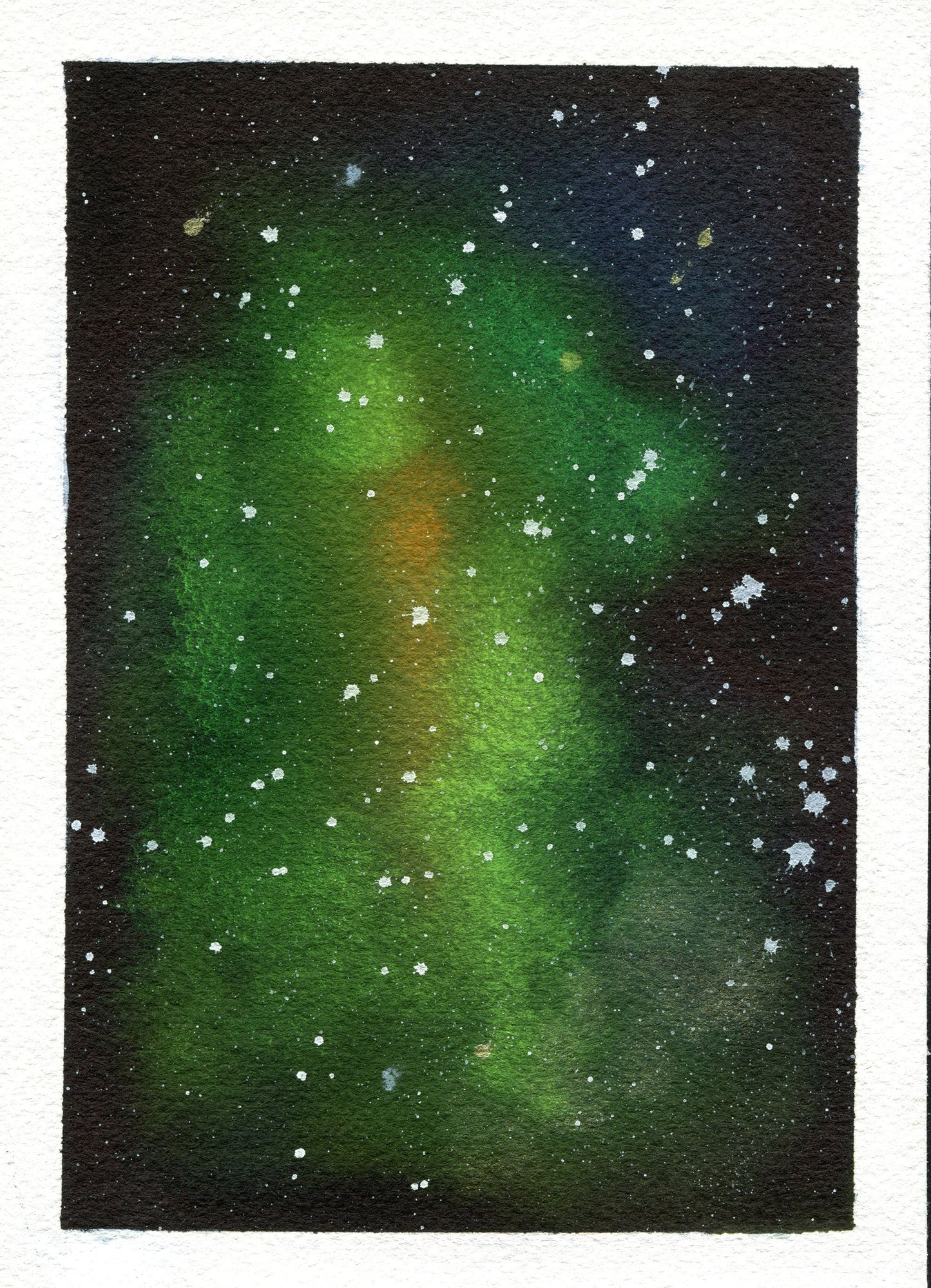 Original galaxy hand painted watercolor painting, set of 4 5 x7 ready to frame, nebula and celestial wall art