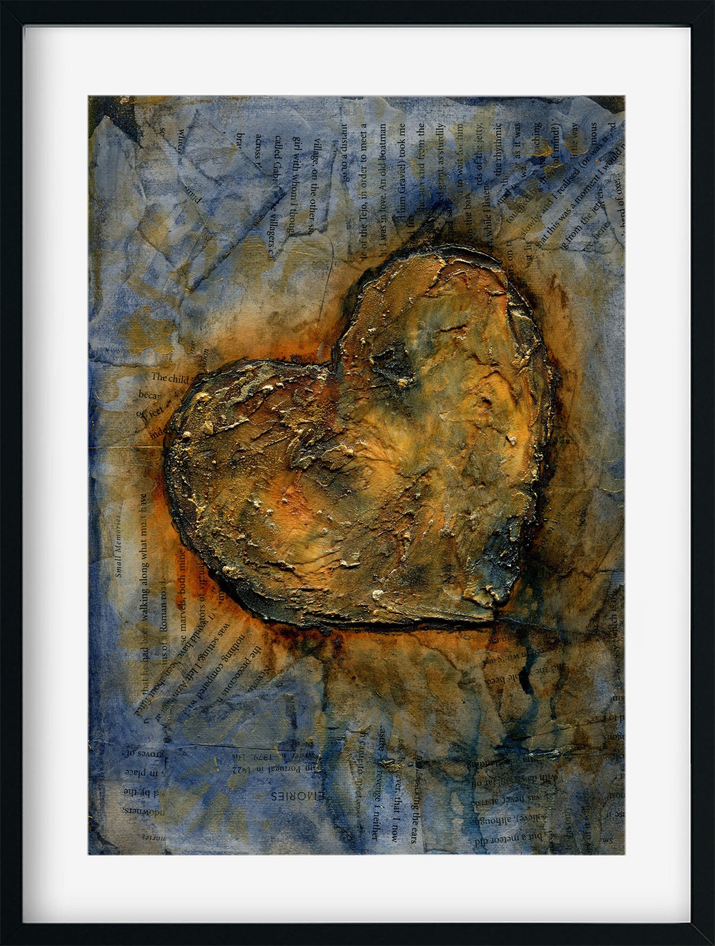 Abstract heart art texture acrylic painting on canvas panel 9x12, mixed media abstract painting, original painting on canvas board