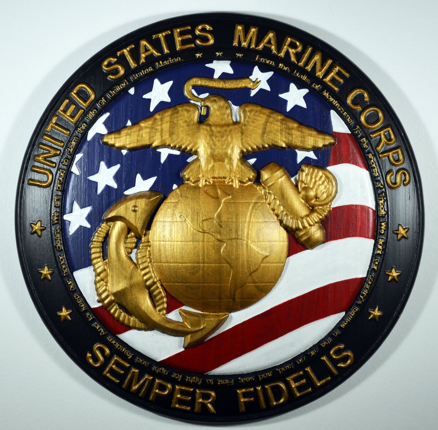 EGA US Flag Marine Corps Marines' Hymn, CNC, military plaque